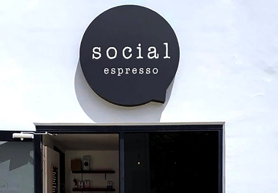 shop front - perspex signage - social expresso - stick it signs - the wrap booth - gold coast