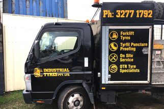 cut vinyl lettering-industrial tyres - stick it signs - the wrap booth - gold coast